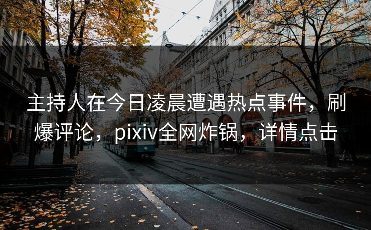 主持人在今日凌晨遭遇热点事件，刷爆评论，pixiv全网炸锅，详情点击