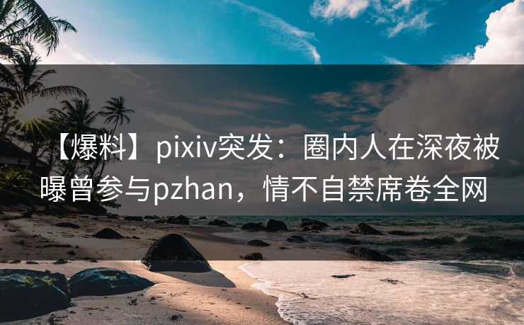【爆料】pixiv突发:圈内人在深夜被曝曾参与pzhan,情不自禁席卷全网