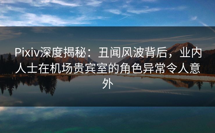Pixiv深度揭秘：丑闻风波背后，业内人士在机场贵宾室的角色异常令人意外